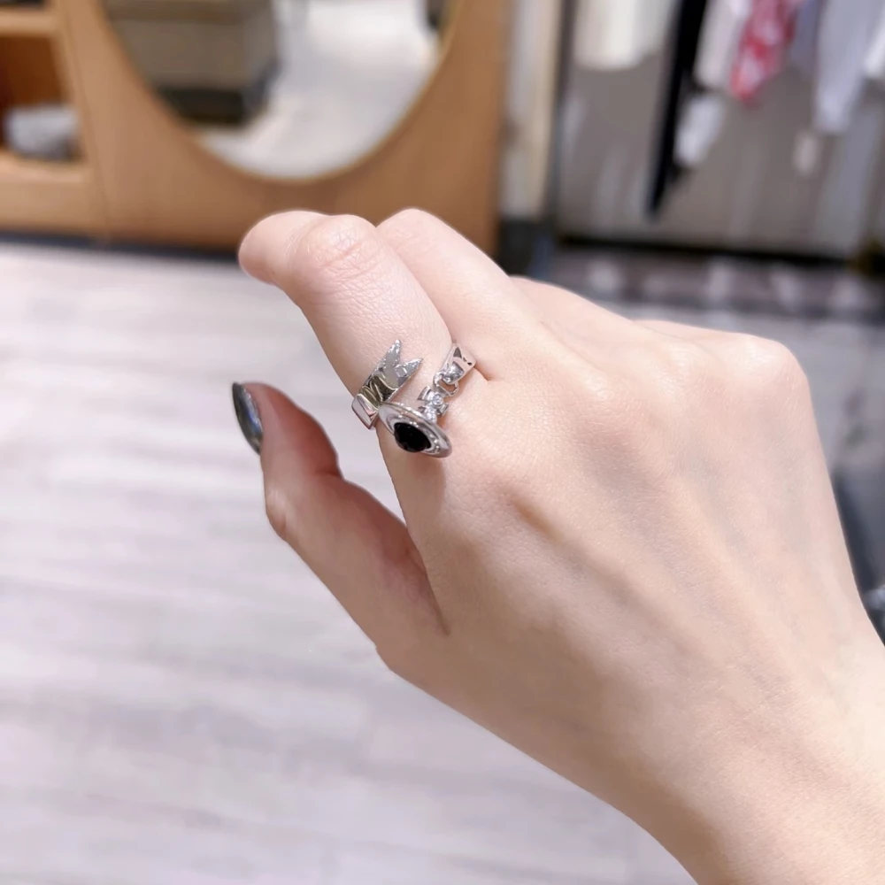 2025 جديد S925 خاتم زحل ثلاثي الأبعاد من الفضة النقية مع نمط الشرير الأوروبي والأمريكي #3