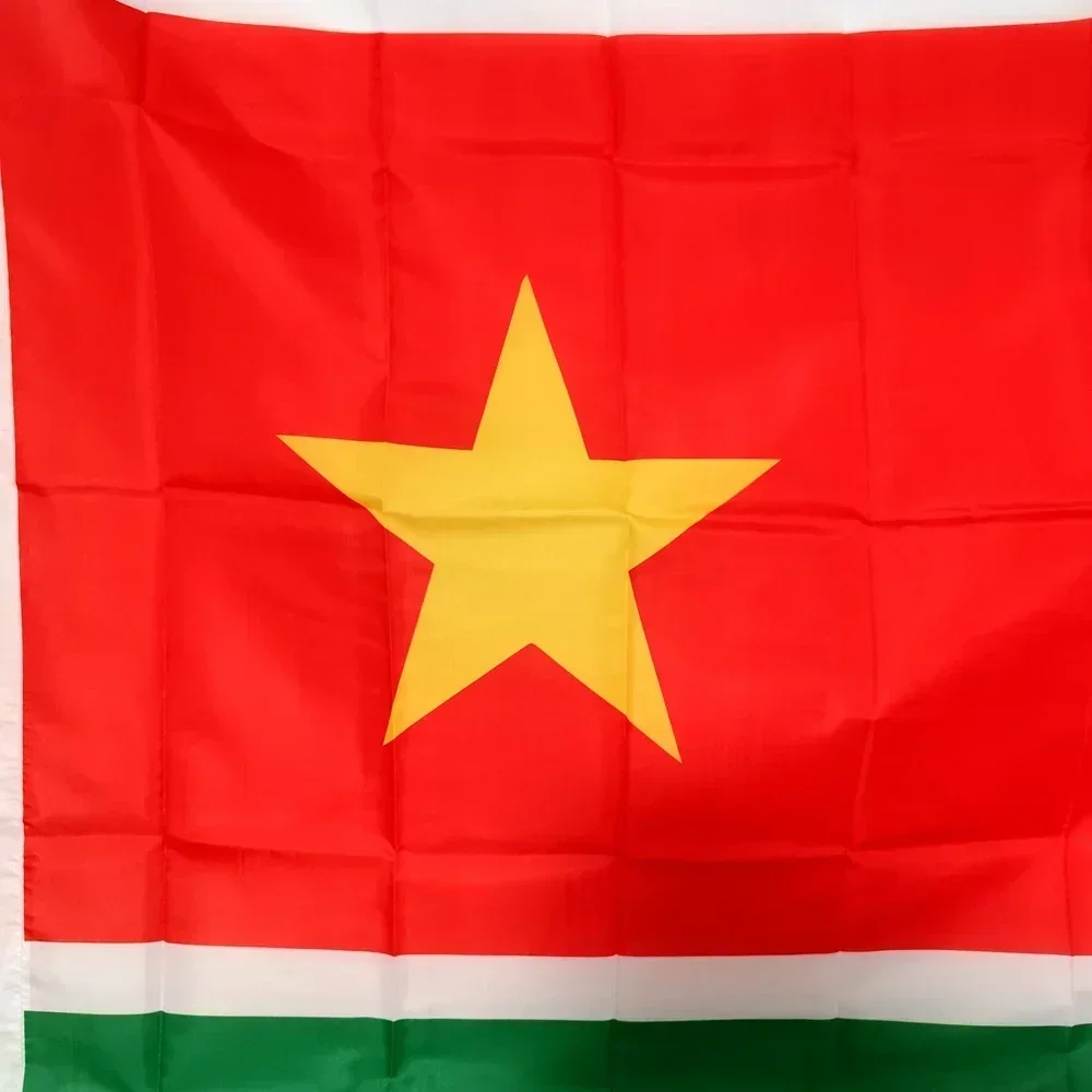 Suriname Flag 3x5ft 2x3ft, Large Polyester Banner with Brass Grommets for Indoor Outdoor Decor National Day Celebration, Events