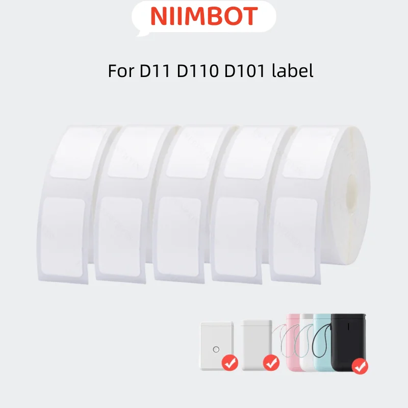 Niimbot-etiqueta térmica D11/D110/D101, Color sólido, 12-15mm, etiqueta con nombre, papel de Color sólido