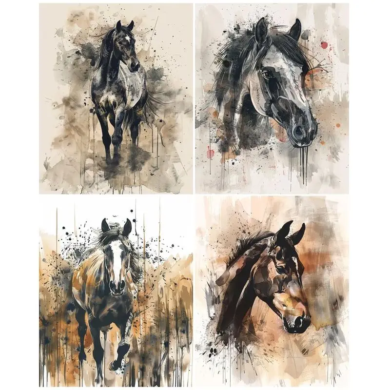 

SDOYUNO Modern Painting By Numbers Framed Horse Drawing Picture Canvas Painting Animals For Adults Acrylic Paint Home Decor Gift