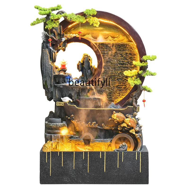 

Water Curtain Wall Hotel Company Decoration Landscape Courtyard Rockery Fish Pond Fountain Fortune Decoration