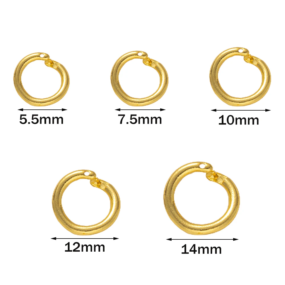 10Pcs 18K Gold Plated 4 Sizes Open Jump Rings Split Rings Connector  Locking For Necklace Bracelets Jewelry Making Accessories image 2