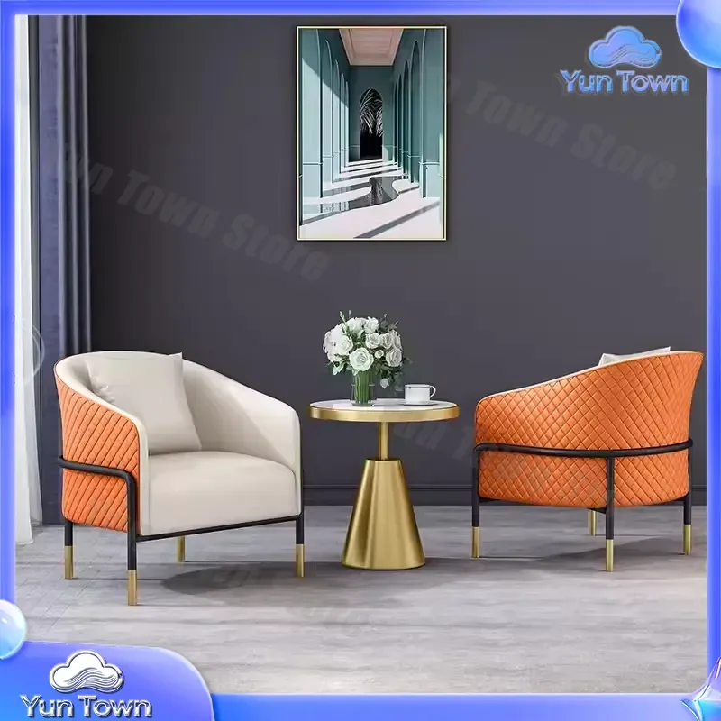 Modern Living Room Chairs with Luxurious Velvet Seat Covers and Metal Legs for Home Decor