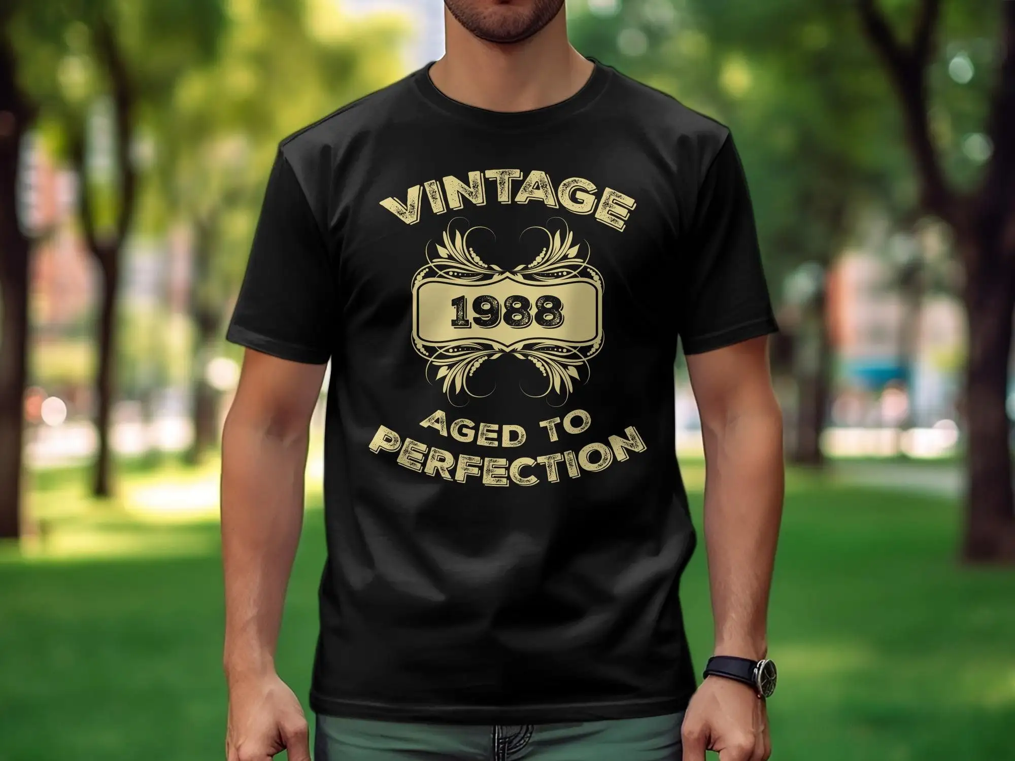 

Vintage 1988 Aged to Perfection T shirt or SweaT Retro Birthday Year Classic Gold Print Pullover