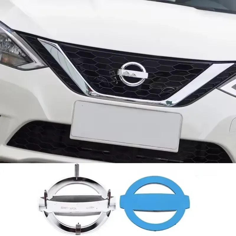 

ABS 5.8/8.8/10/11.8/12.8/13/14/15/16cm Silver Front Rear Car Emblem for Nissan SYLPHY Juke Tiida Sunny QASHQAI Teana X-Trail