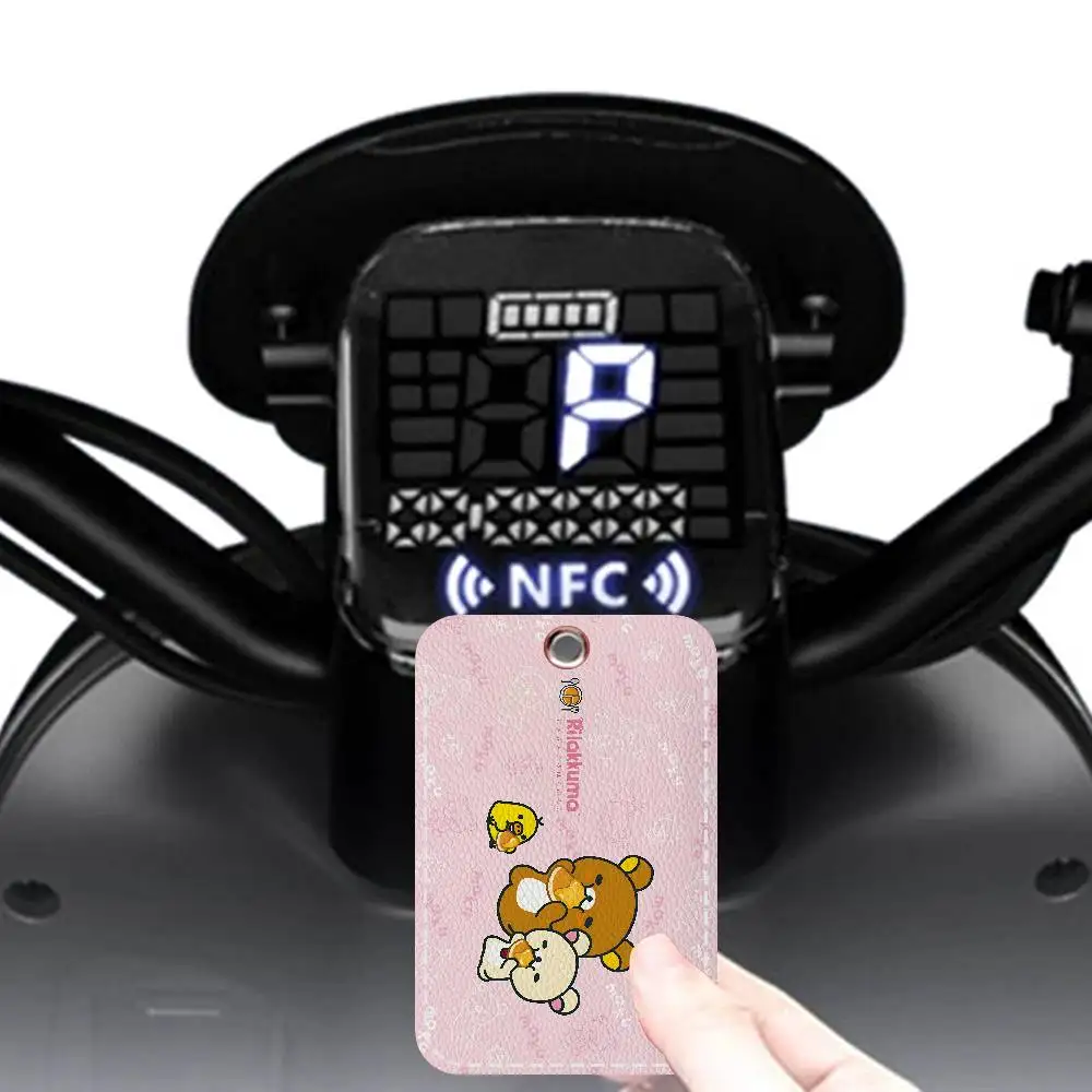 R-Rilakkuma Style PU Access Card Holder With Keychain - Executive Protection For Bank Card,Subway, Bus Card Case