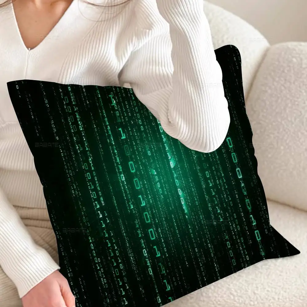 Binary Code The Matrix Program Chart Game Film Kissenbezug Zoll Farmhouse Decor Dekokissenbezüge für Couch-Dekorationen – Detail 6