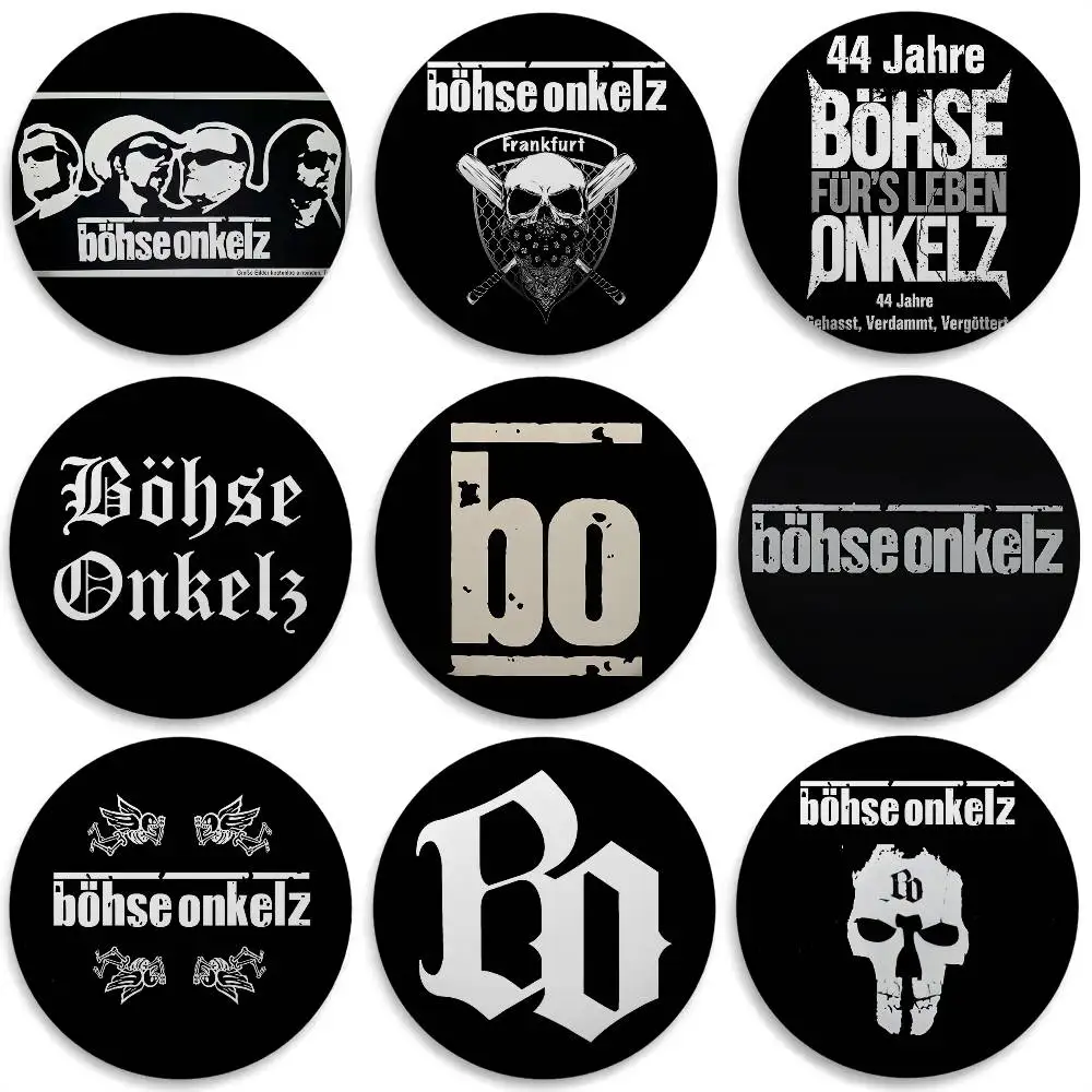 

B-Bohse O-Onkelz Rock Badges Round Exquisite Badge Brooches Creative Pins For Clothes Hat Backpack Gift Accessories