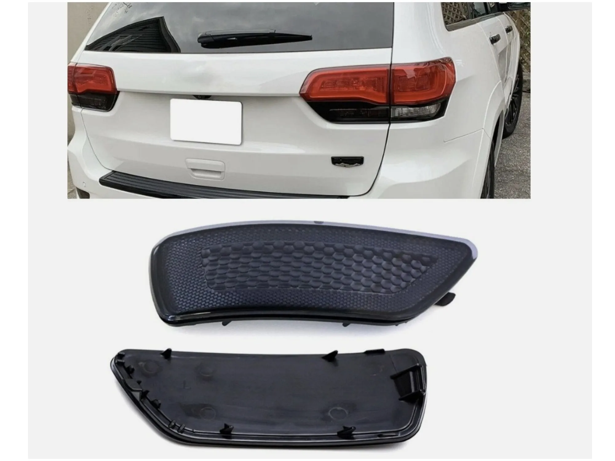 

2 Pack Black Rear Bumper Reflectors for Jeep Grand Cherokee WK2 and Dodge Journey with Stylish Design