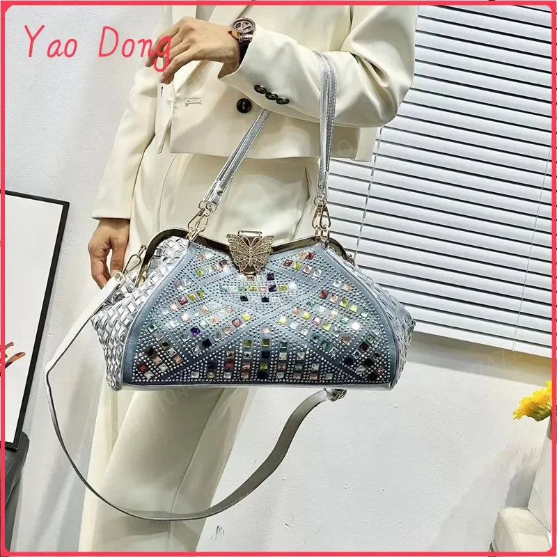 Yao Dong diseñador nueva mariposa hebilla vaquero color diamante trenza caliente diamante moda hombro bandolera mariposa Clip lujo B