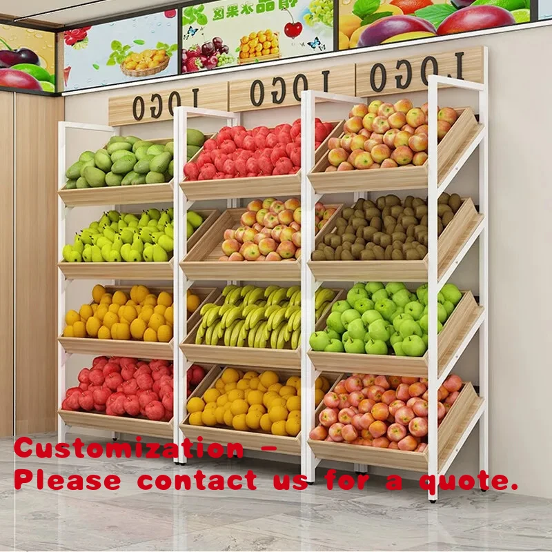 

custom.Commercial Multifunctional Supermarket Rack Iron Display Shelves Fruits Vegetables Snacks Etc.
