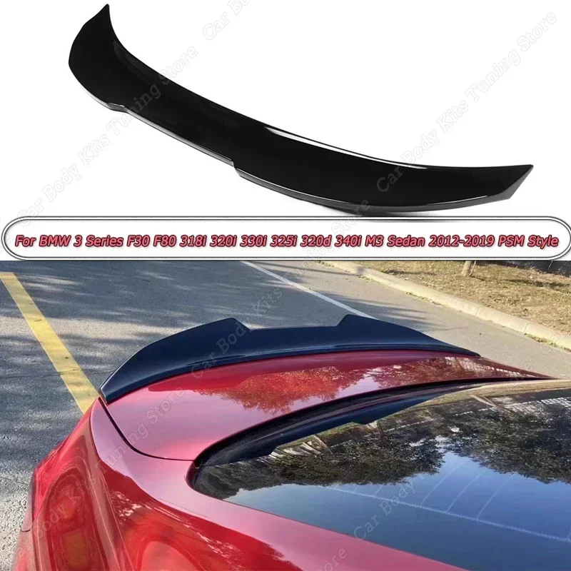 

For BMW 3 Series F30 F80 318i 320i 330i 325i 320d 340i M3 Sedan 2012-2019 PSM Rear Trunk Lid Spoiler Wings Tuning Accessories