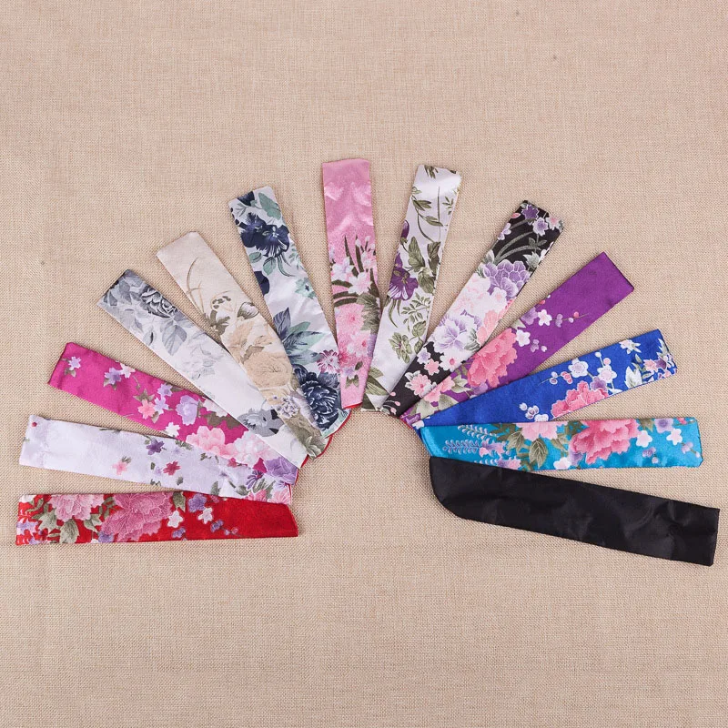 Silk Cloth Folding Hand Fan Bag Beautiful Decoration Colorful Packaging Pouch Women Fan Sleeve Color random