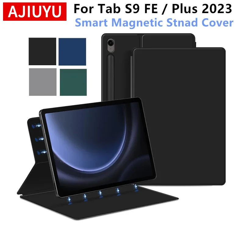 Magnetic Case For Samsung Galaxy Tab S9 FE 10.9 SM-X510 SM-X516B X516 Flip Stand Cover for Tab S9 FE S9FE Plus Smart Case