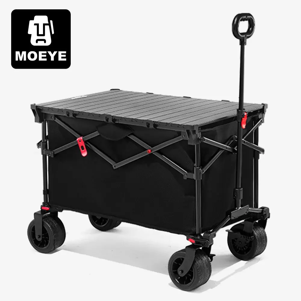 MOEYE Camping Trolley 400L Large Capacity Folding Wagon Cart Portable Outdoor Multifunction Adjustable Handle Trolley