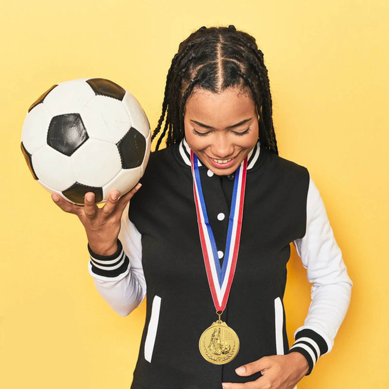 

3Pcs Zinc Alloy Soccer Medals Trophy Award Sports Prize Competition Prize Medals Trophy Gold Medal