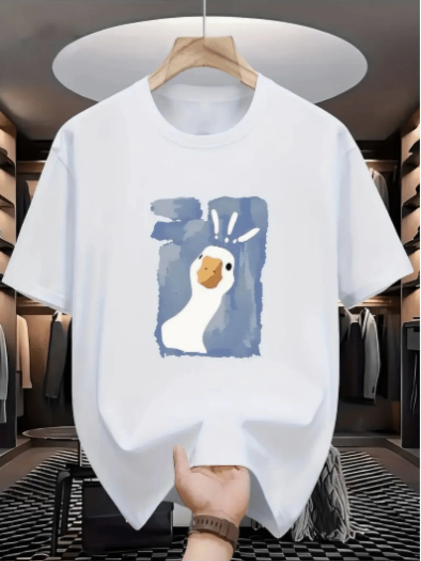 Surprised Goose Summer T Shirt Men Women Surprise Animal Print Short Sleeve Cotton Street Tops