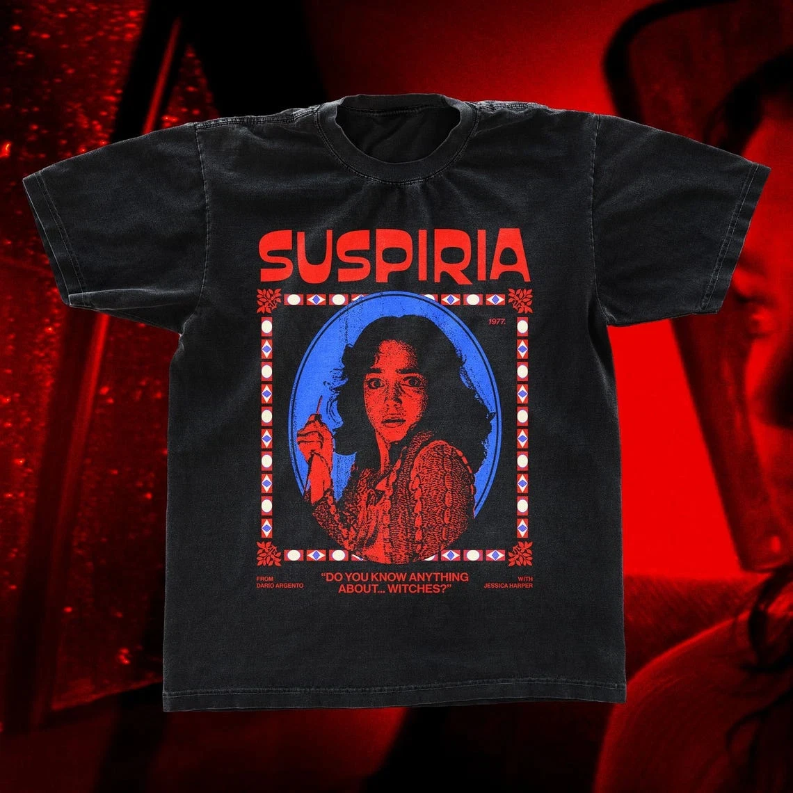

Suspiria 1977 T-shirt, Retro Horror Movie T-shirt, Classic Black Unisex Shirt - Casual and Comfortable Street Short-sleeved