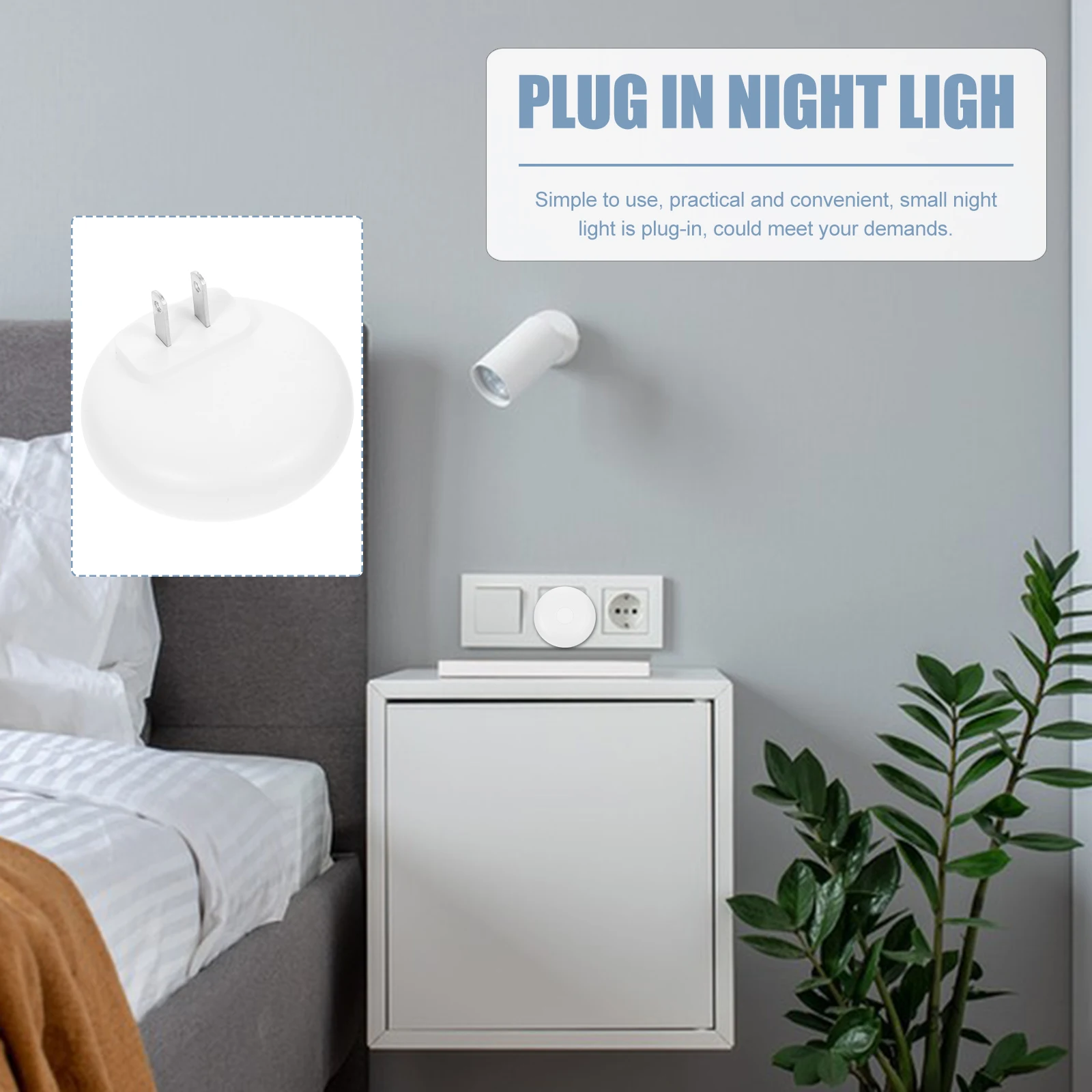 

1pc Led Night Light Plug-In Small Night Lamp For Bedroom Living Room Room Bedside Wall Mount Gentle Light Home Decor