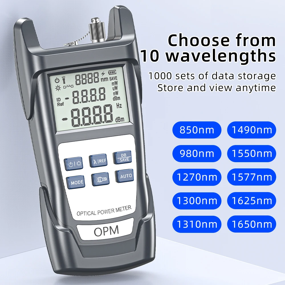 SAIVXIAN FTTH Optical Power Meter -70~+10dBm with red light Fiber Optic Cable Tester with SC/FC/ST Universal Connector OPM