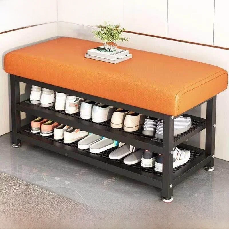 Entrance Shoe Bench Storage  Long Slim Design Home Use Doorway Shoe Rack Luxury Feelings Children Friendly Non-Handmade