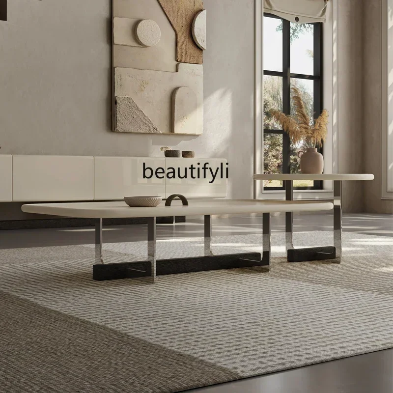 

Y Wabi-sabi wind coffee table living room household small apartment Italian light luxury designer new creativity high senseA16