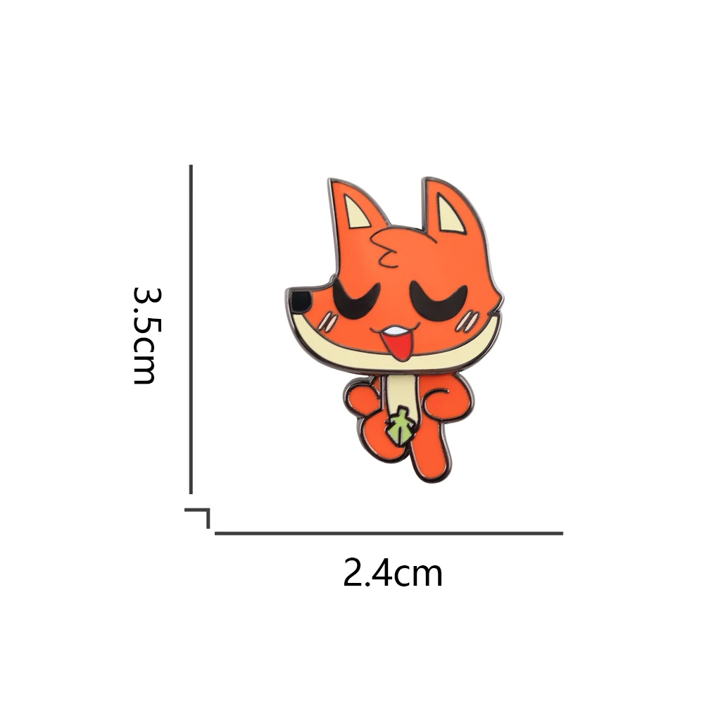 Cult Of The Lamb Fox Follower Brooch Fridge Magnet Dual-purpose Shy Little Fox Badge Video Game Peripheral Gifts Souvenirs