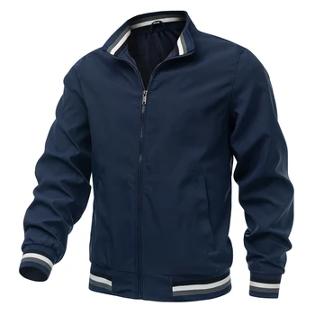 Chaquetas nuevas para Hombre, prendas de vestir a la moda de primavera, Ropa informal de Color sólido, abrigos para Hombre, cazadora de carreras, chaqueta para Hombre de talla grande 5XL