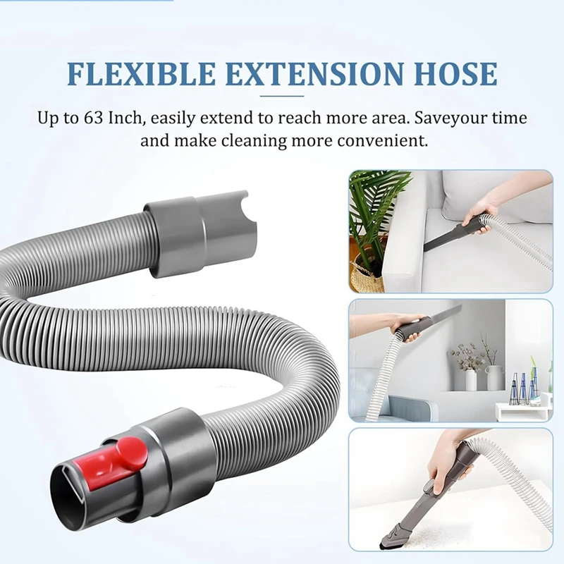 Pet Hair Brush, With Extension Hose & Adapter, Mop Attachment For Dyson Vacuum Cleaner Models V15 V12 V11 V10 V8 V7