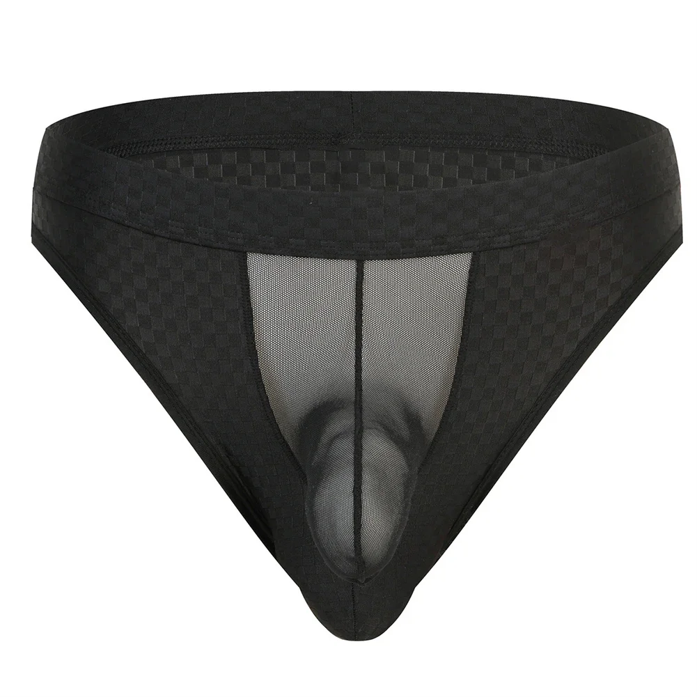 

Black Elephant Nose Briefs Comfortable Fit Nylon Fabric Regular Length Sexy Design Color Matching All Seasons Brand New