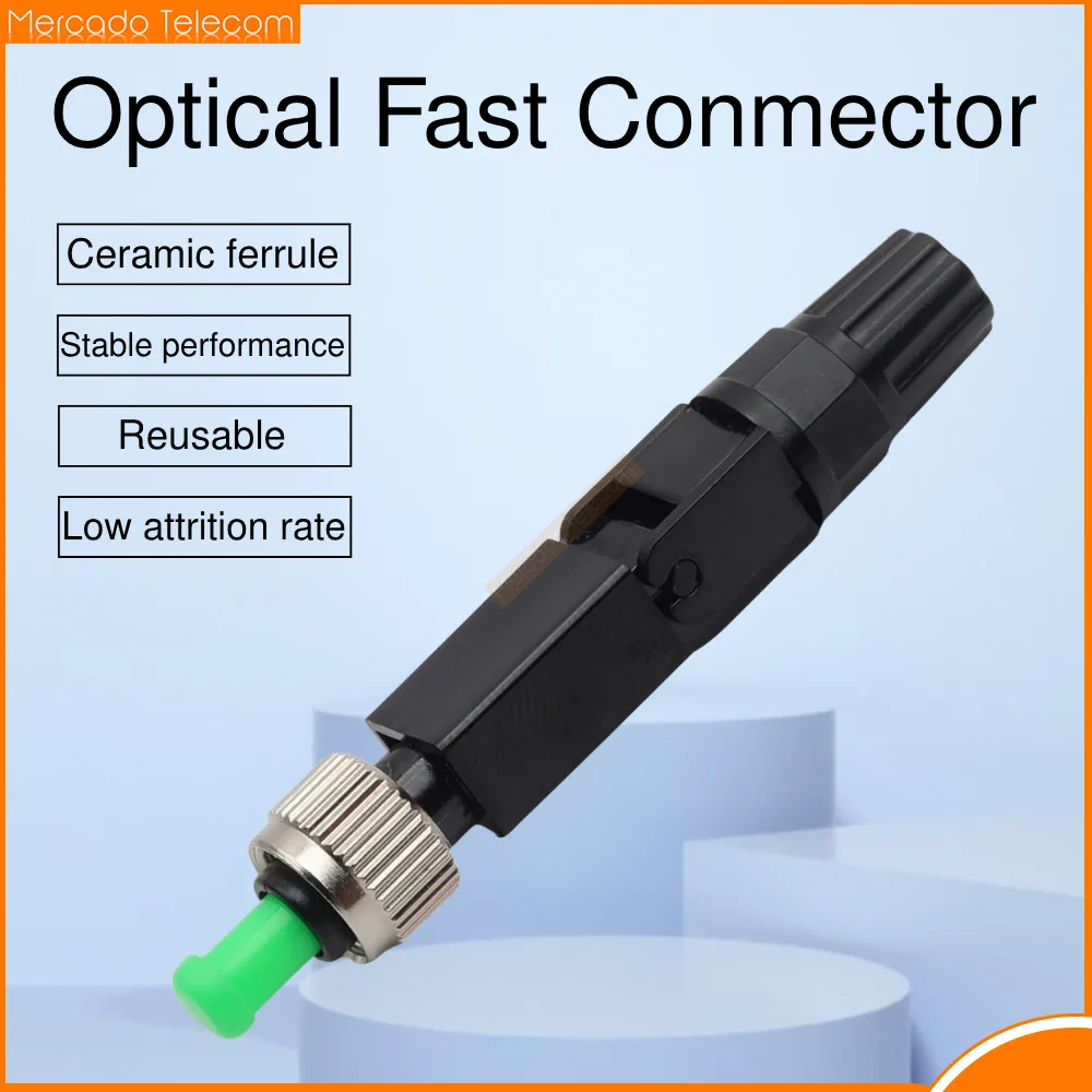 

﻿100PCS New FC/APC Optical Fiber Fast Connector Embedded Style FTTH Telecom Quick Connector Field Assembly