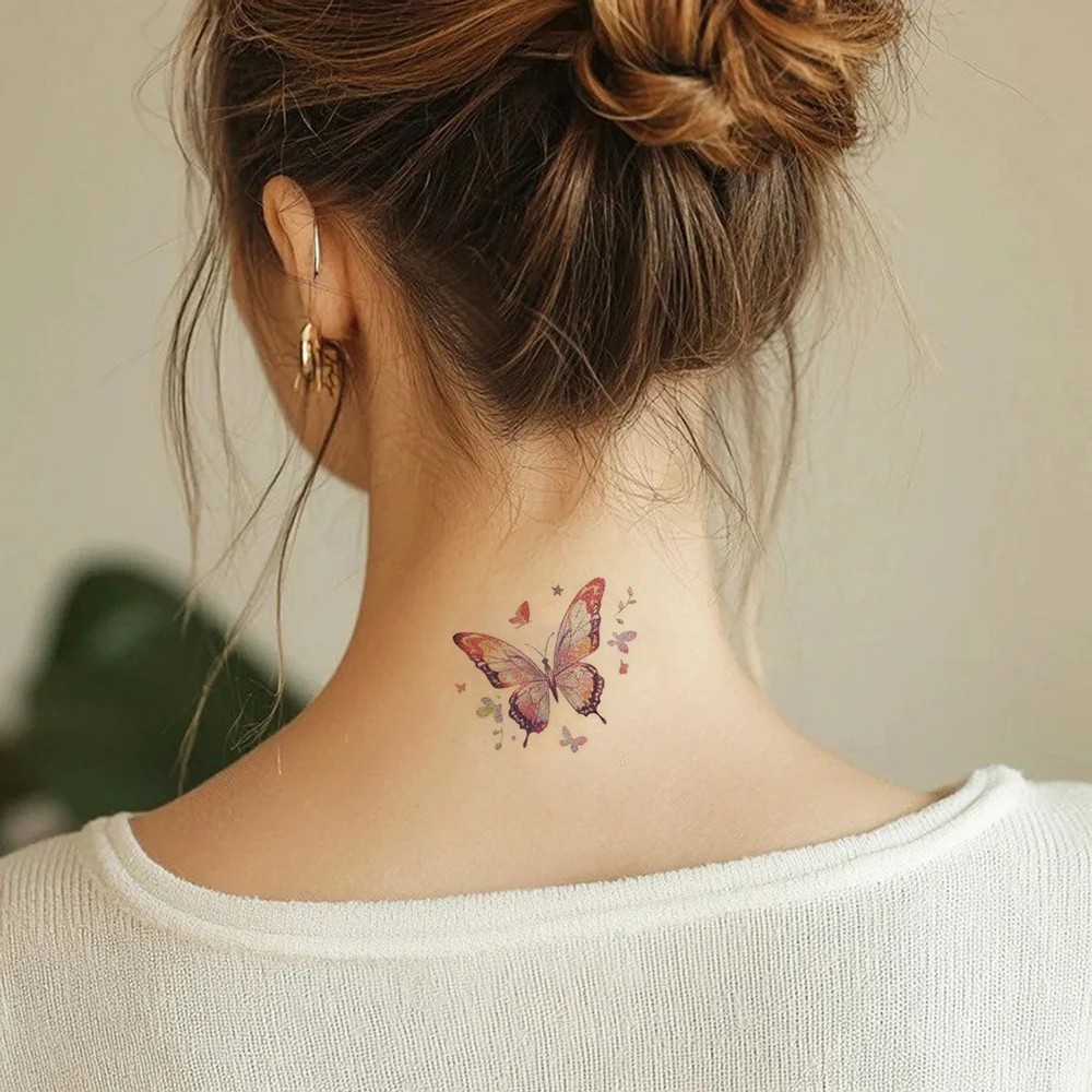 10 Sheets Butterfly Tattoo Stickers for Face Hand Body Art Glitter Powder Temporary Tattoos for Girls Women Party Body Stickers