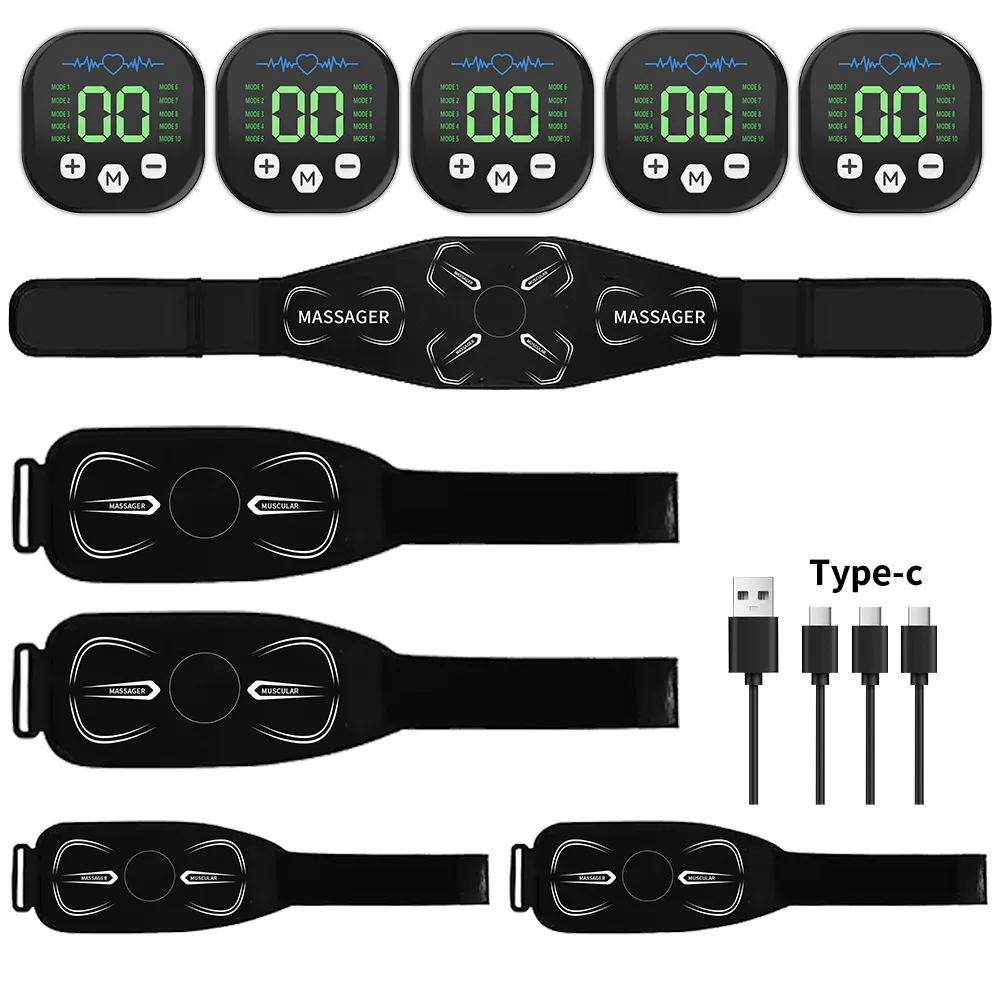 EMS Abdominal Muscle Stimulator -  Vibration Belt for Fat Burning & Body Shaping - Portable Waist Trainer