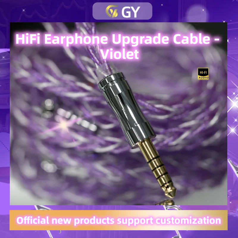 GY HiFi-325 Pure silver+OCC silver plated palladium Earphone Cable 4.4mm 2Pin MMCX High Resolution Audio Wire