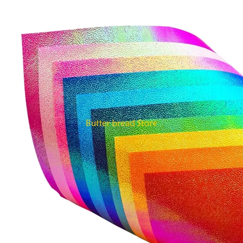 W89C 15x15cm Multicolor Pearlescent Paper Sheet for Kids Card Making Craft Project