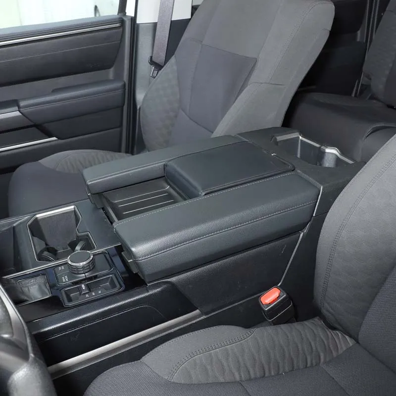 1piece set leather black For Toyota Tundra 2022-2026+ car center console armrest box cover car interior protection accessories