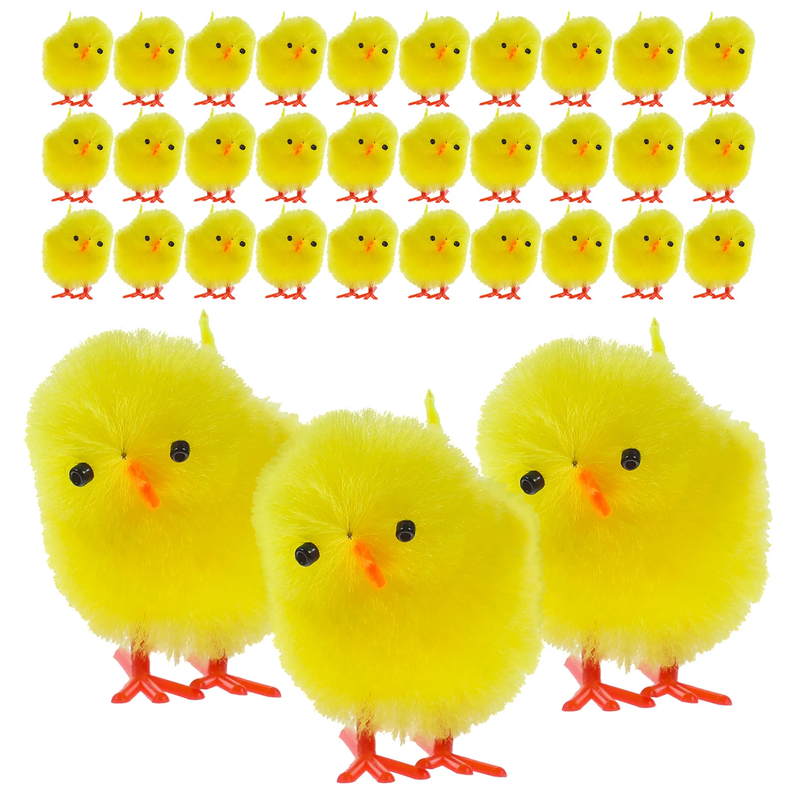 36 Pcs Polystyrene Balls Plush Chick Ornaments Fake Pom Chicks Plastic Figurines Baby