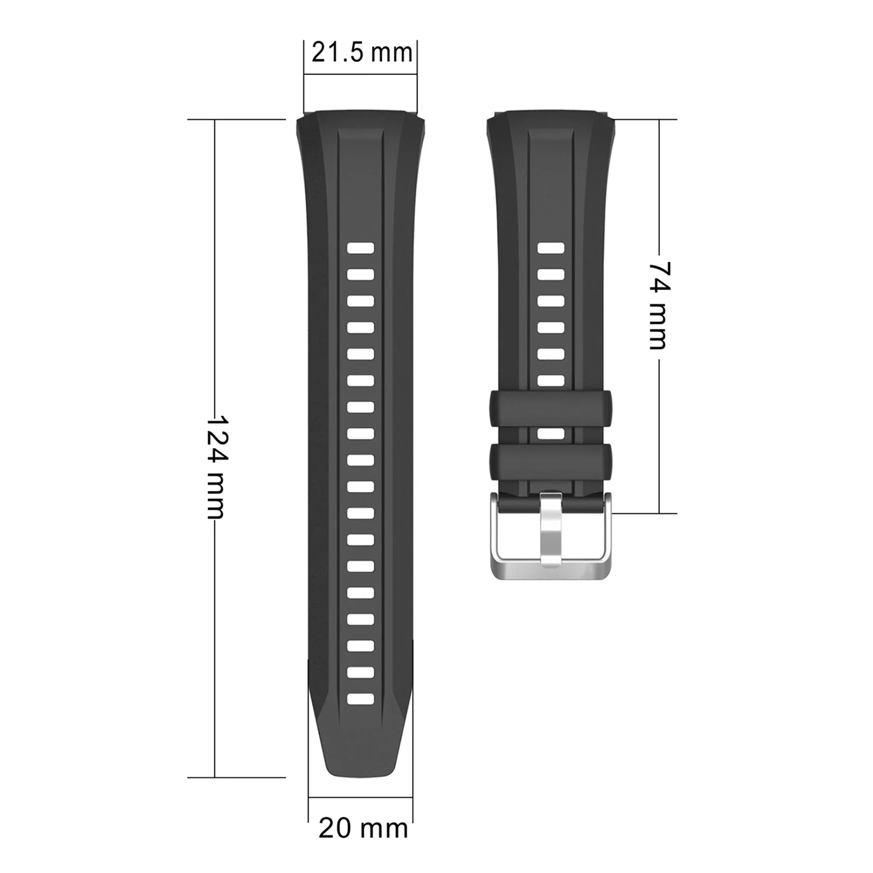 حزام سيليكون لساعة Huawei Watch GT5 Pro 46 ملم سوار الساعة الذكية + غطاء حماية #5