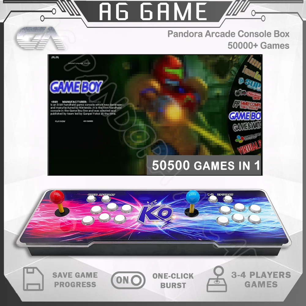 50500 Pandora Pro Box 2025 Arcade Game Console 3D Dual Joystick 720P HD Output TV Arcade Game Console New