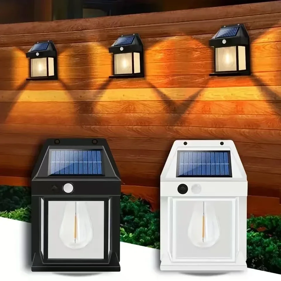 Outdoor Solar Tungsten Wall Light with Motion Sensor IP65 Waterproof LED Safety Light for Patio Outdoor Deck Porch Barn Garage view 5