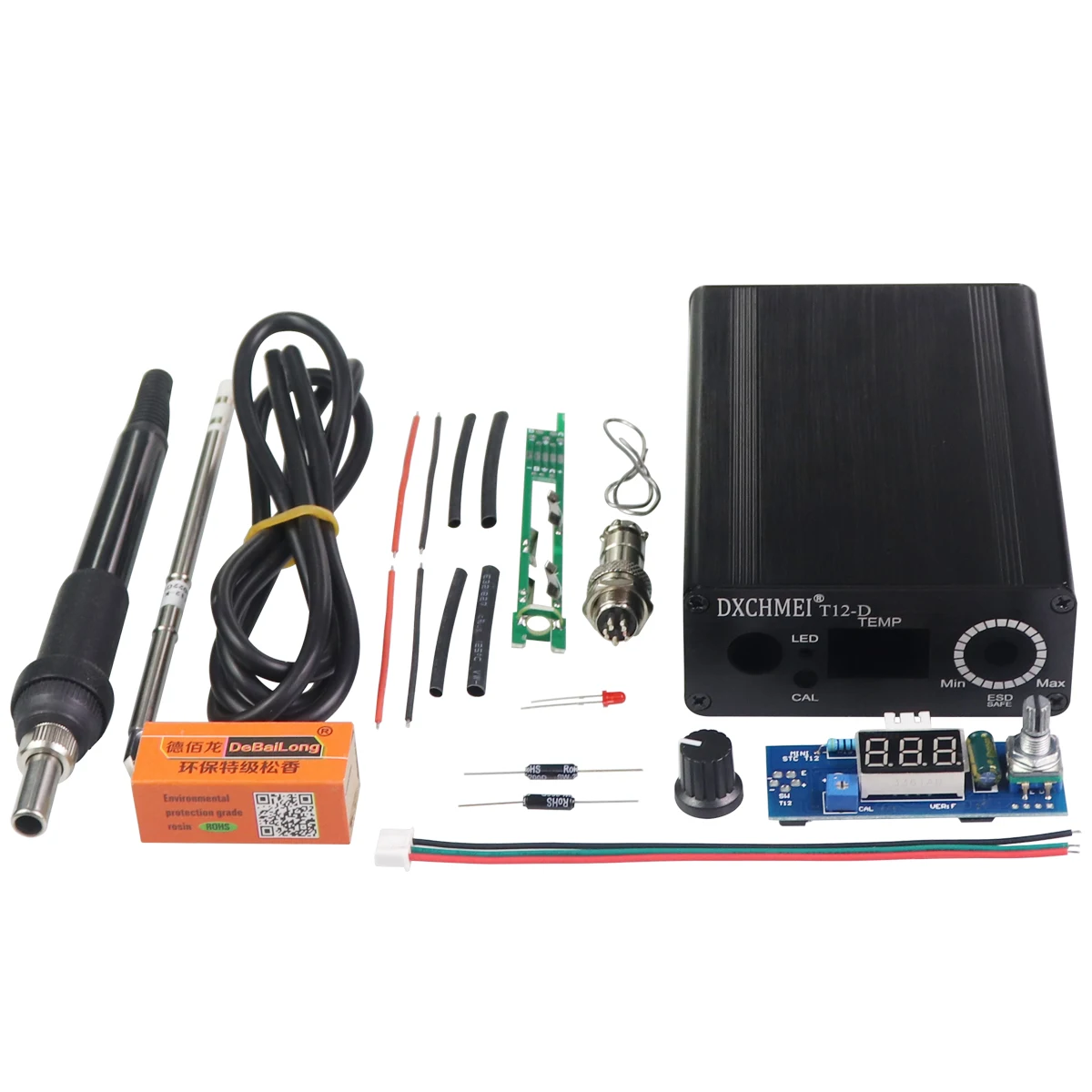 

New Electric Unit Digital Soldering Iron Station Temperature Controller Kits for HAKKO T12 Handle DIY kits LED vibration switch