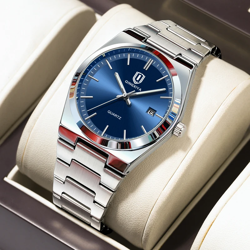 

QINGXIYA модные мужские часы лучший бренд класса люкс водонепроницаемые спортивные мужские кварцевые часы из нержавеющей стали дата военные наручные часы мужские