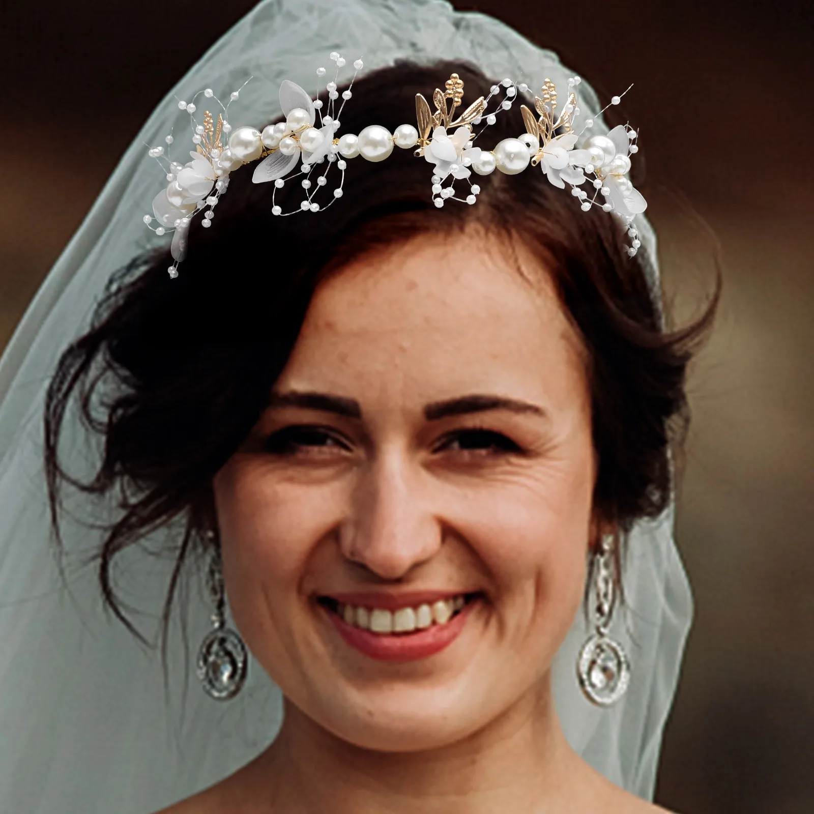 3 Buah Ikat Kepala Pengantin Mutiara Ikat Kepala Pernikahan Hiasan Kepala Bunga Elegan Aksesori Rambut Pengantin untuk Ikat Kepala Bunga Pernikahan Pengantin