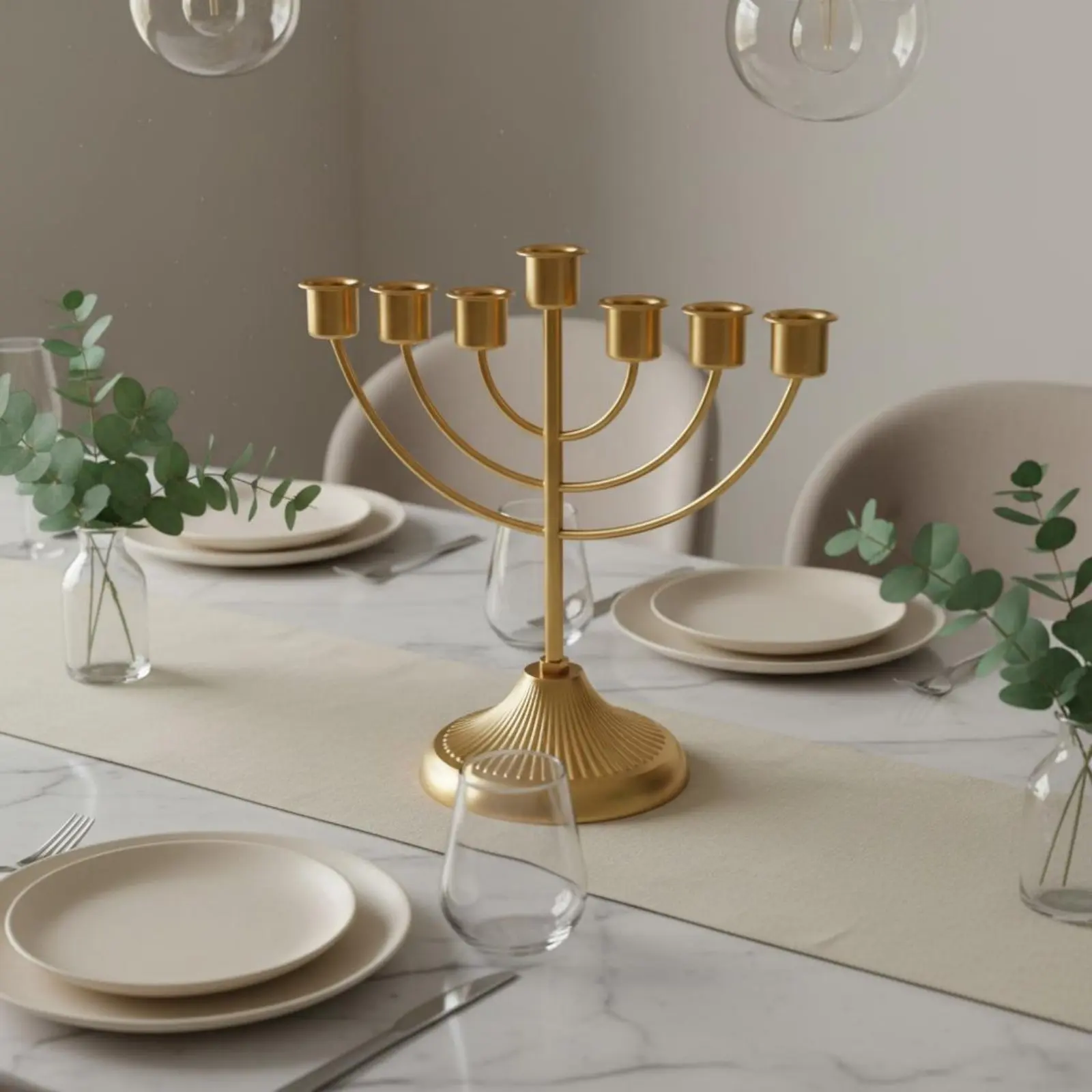 7 Branch Candelabra Electroplated Finish 7 Head Candle Holder Table Centerpiece Candelabra European Design Candelabrum Easy
