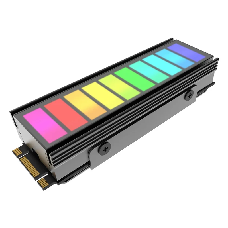 Nieuw - Solid State Drive Cooler Ingebouwde ventilator Harde schijf Heatsink Lichtbalk Sync Computeraccessoires A