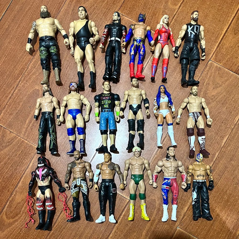 

3PCS Rare 100 Style Character WWE Wrestler High Quality Plastic Action Figure Doll Toy Flexible Figurine Children Kid Collection