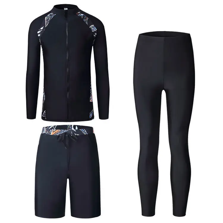 Wetsuits Men's Quick Drying Long Sleeved Swimsuit Sun Protection Pants Set Snorkeling Zipper Diving Suit Split Jellyfish Suit