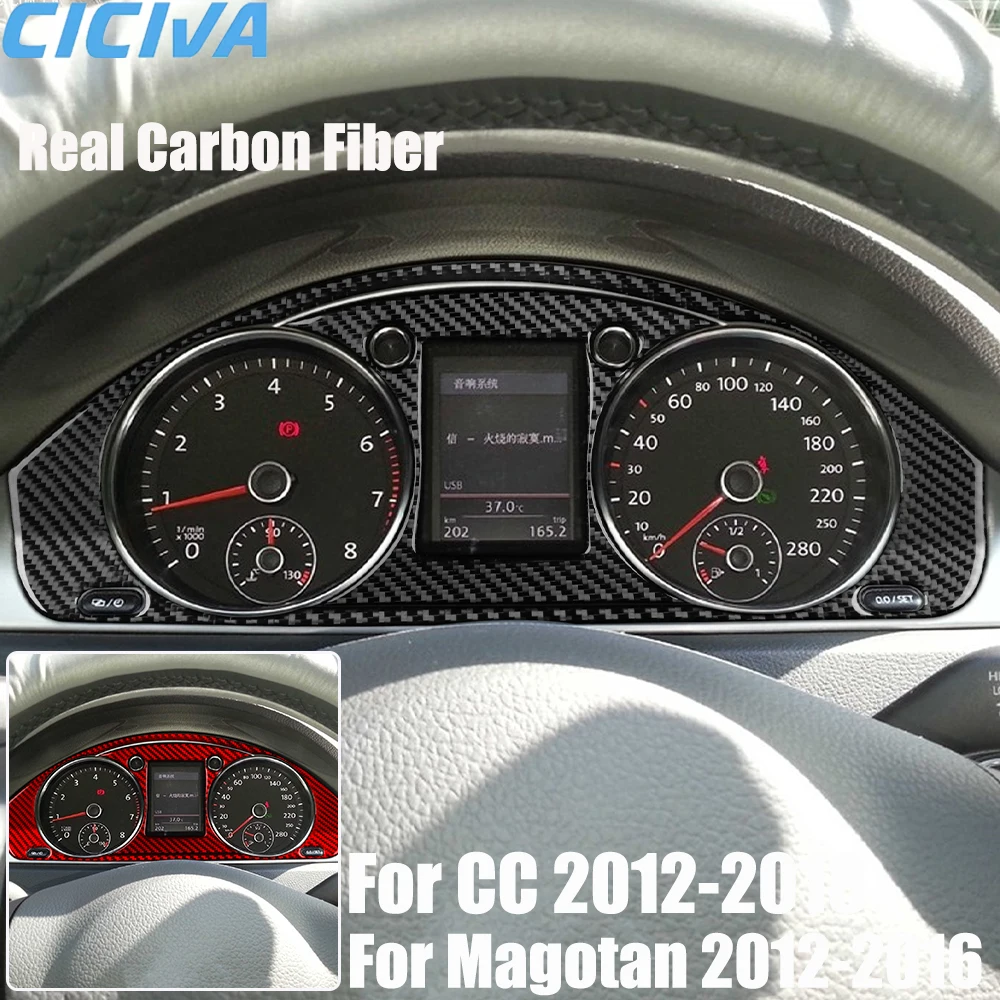 

Настоящее углеродное волокно, автомобильные аксессуары, накладка на панель спидометра, мягкая наклейка для Volkswagen CC 2012-2018 для Magotan 2012-2016