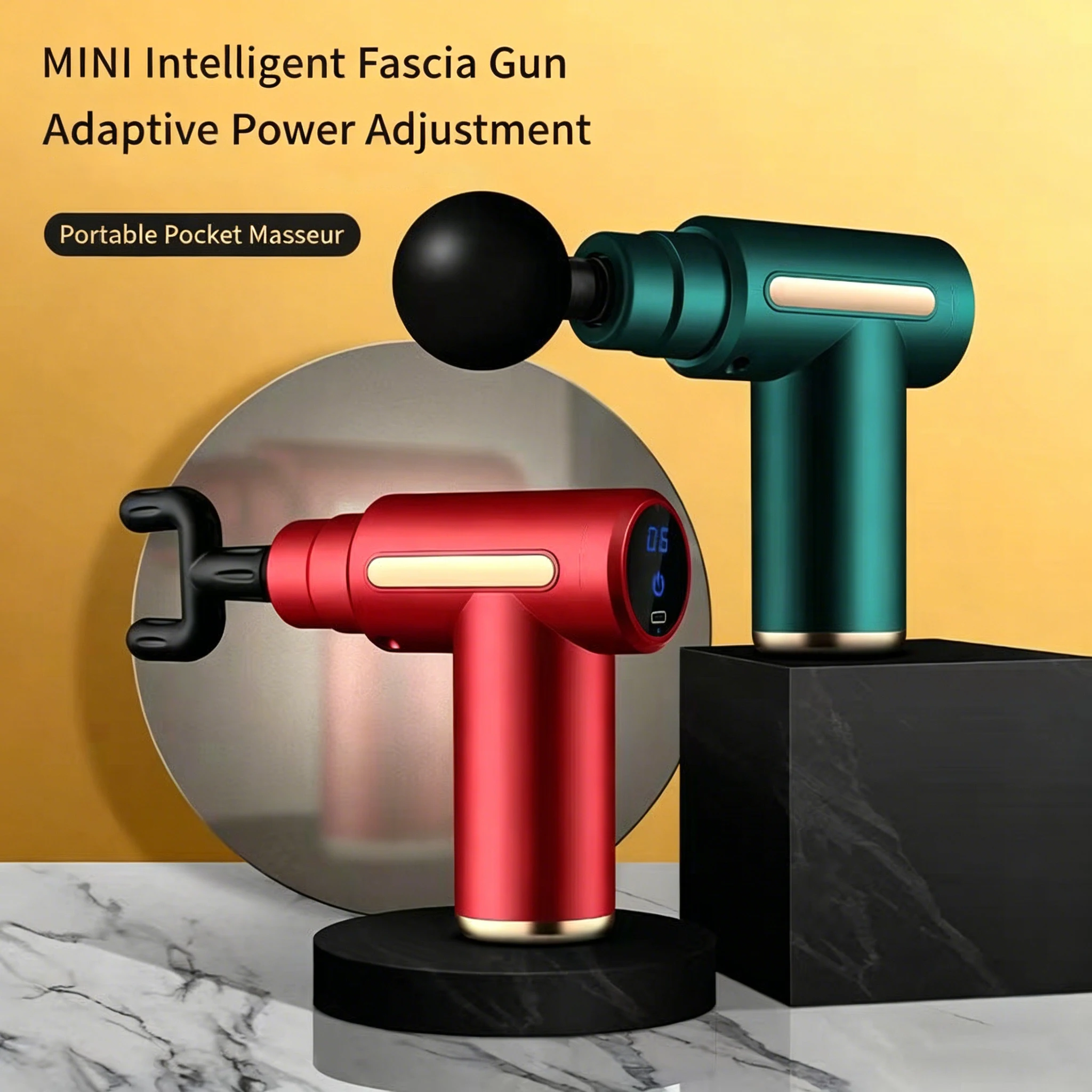 Portable Handheld Fascia Gun USB Charging Tapping Massager for Body Back Neck Leg 6 Levels of Intensity