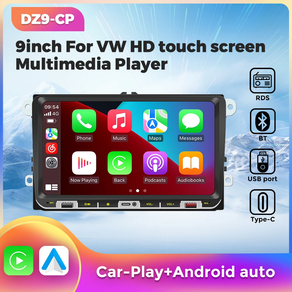 

9inch Android 13 Car Radio Carplay For Universal VW Volkswagen Golf 5 6 Polo Passat B6 B7 Navigation GPS Multimedia Video Player